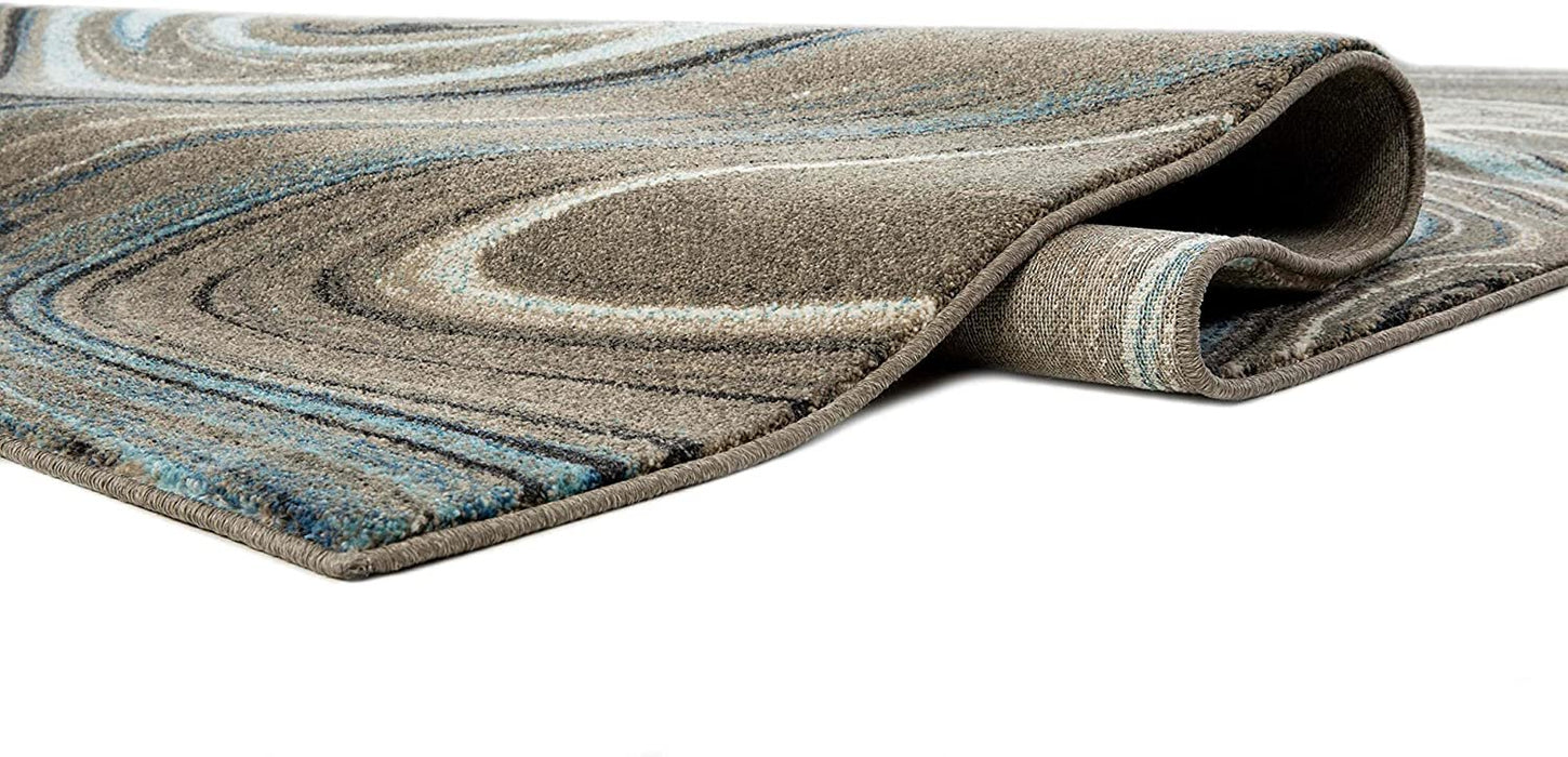 Marble Rugs Grey Blue Multi Color Abstract Livingroom #77