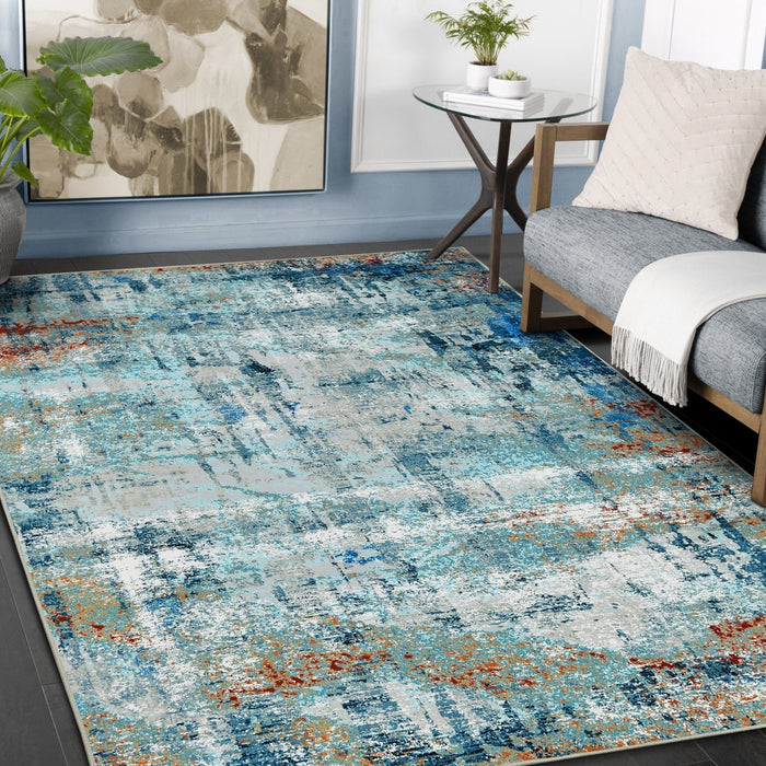 HR Abstract Area Rug - Non-Slip Rubber Backing, Polyester #1101