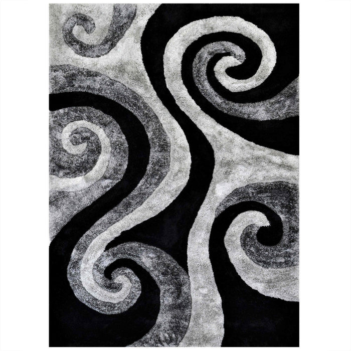 3-D Hand Curved Shaggy Rug #05