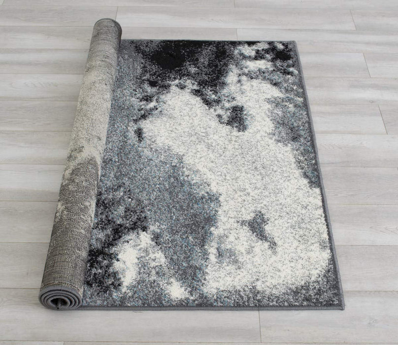 Abstract Rugs Clouds Pattern Carpet Gray Black White