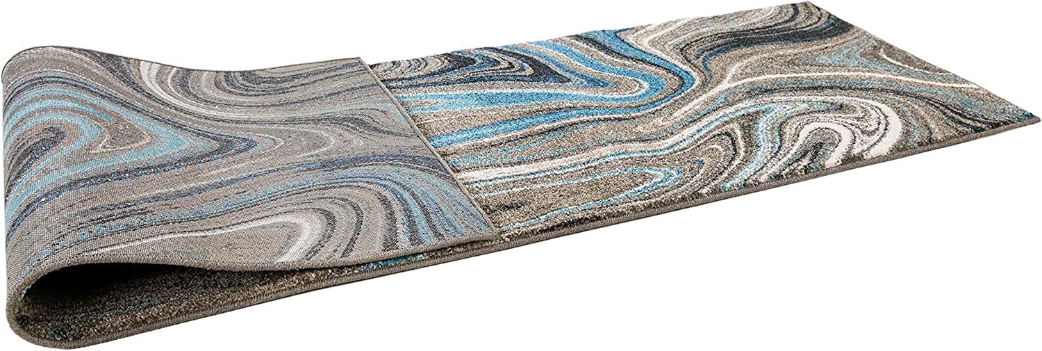 Marble Rugs Grey Blue Multi Color Abstract #77