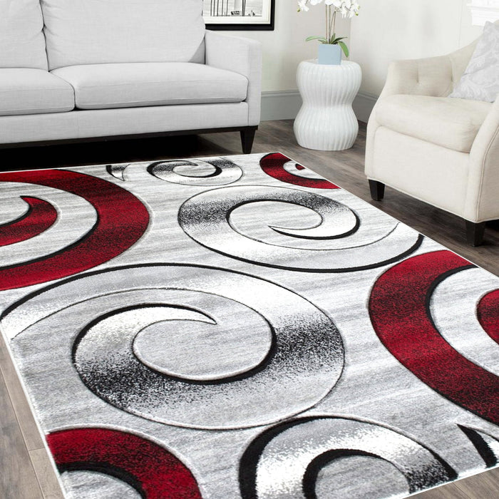 Swirls Hand Carved Area Rug #16