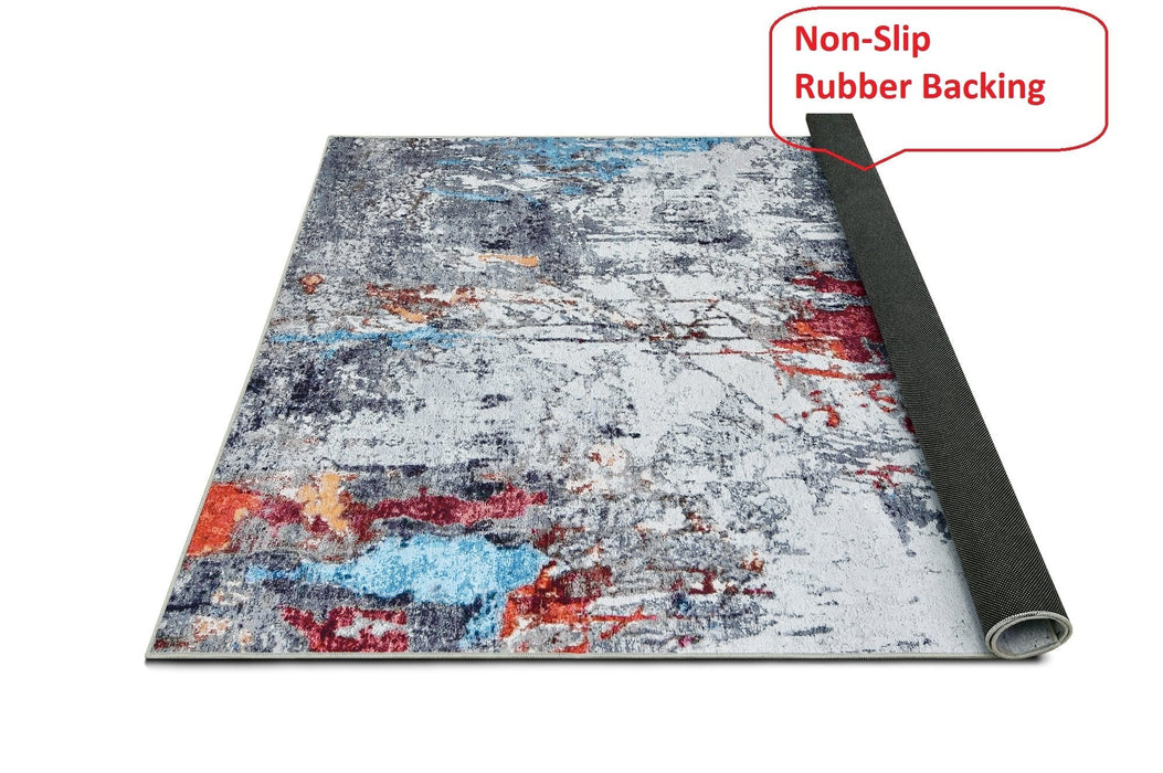 HR Abstract Area Rug - Non-Slip Rubber Backing, Polyester #1103