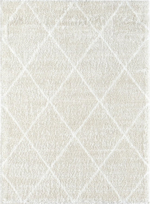 HR Luxurious Moroccan Diamond Shag Rug | Plush 1-Inch-High Pile Soft & Durable Area Rug  #26222