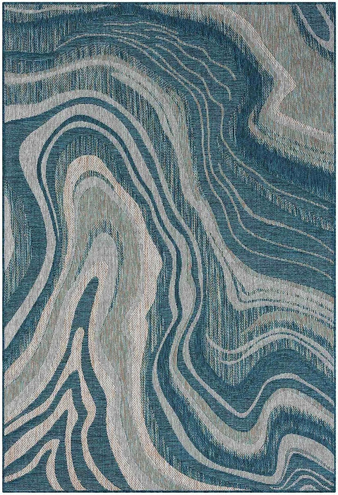 HR Waterproof Ocean Pattern Abstract Outdoor Rug - Stain and Fade-Resistant-#1661