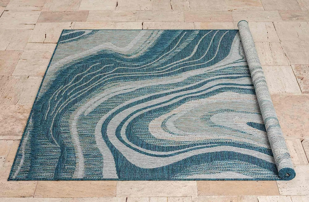 HR Waterproof Ocean Pattern Abstract Outdoor Rug - Stain and Fade-Resistant-#1661