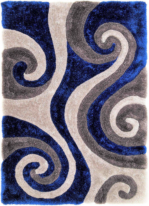 3-D Hand Curved Shaggy Rug #05