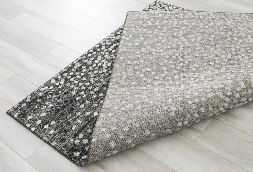 Silver/Ash Gray  Polka Dot Pattern Fashion Rug (7x10 feet)