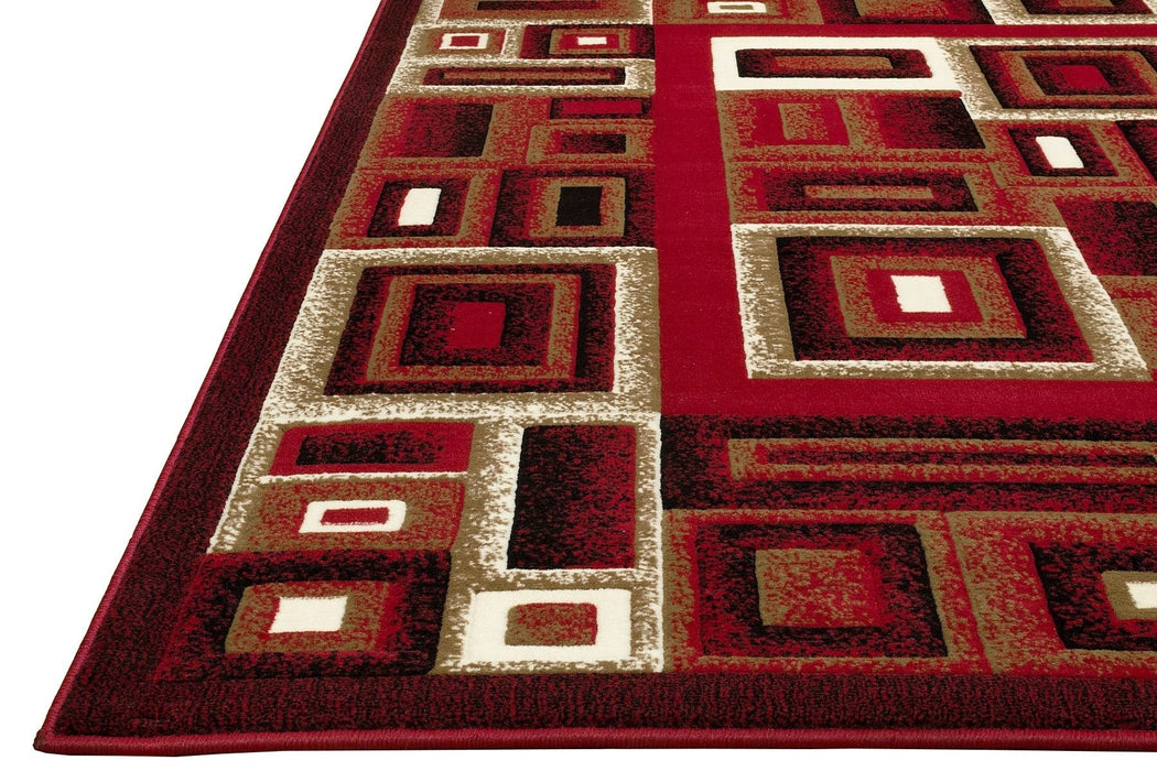 Frame/Boxy/Cube Pattern-Shed Free Rug