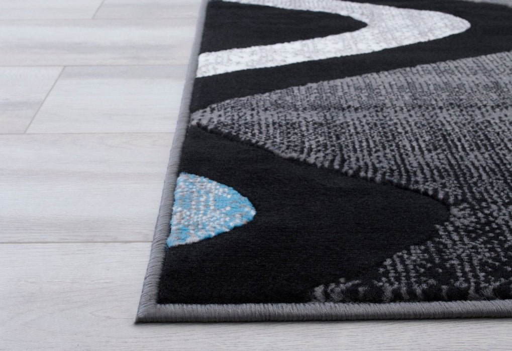 Abstract Area Rug Modern Zigzag Wave #66