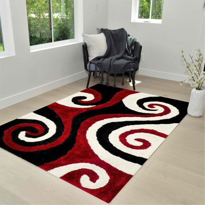 3-D Hand Curved Shaggy Rug #05