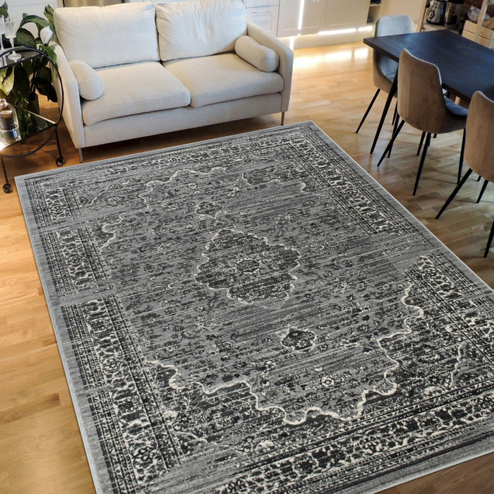 Floral Pattern Distressed Rug #93