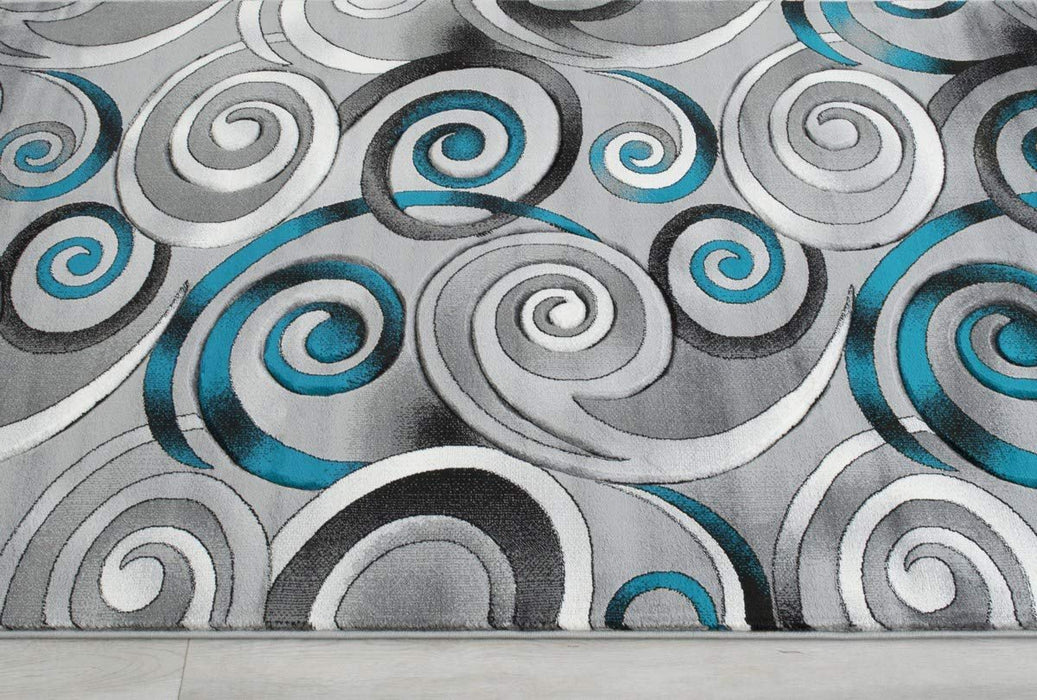 Swirls Contemporary Hand Carved Rugs #14