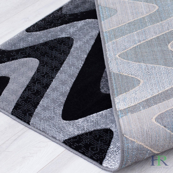 Abstract Area Rug Modern Zigzag Wave #66