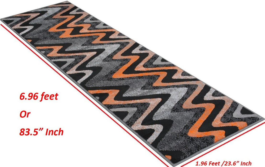 Abstract Area Rug Modern Zigzag Wave #66