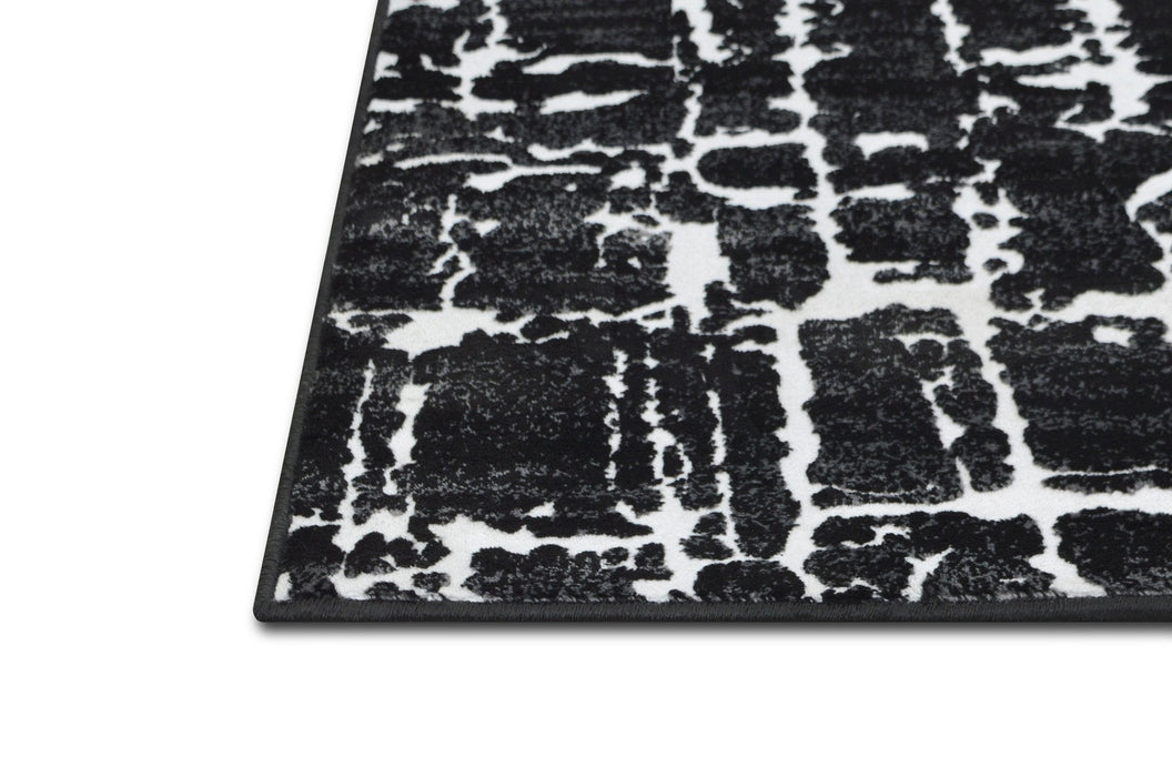 Rugs Bohemian Ultra-Soft, Easy Clean, Abstract, Bone Black and White 02