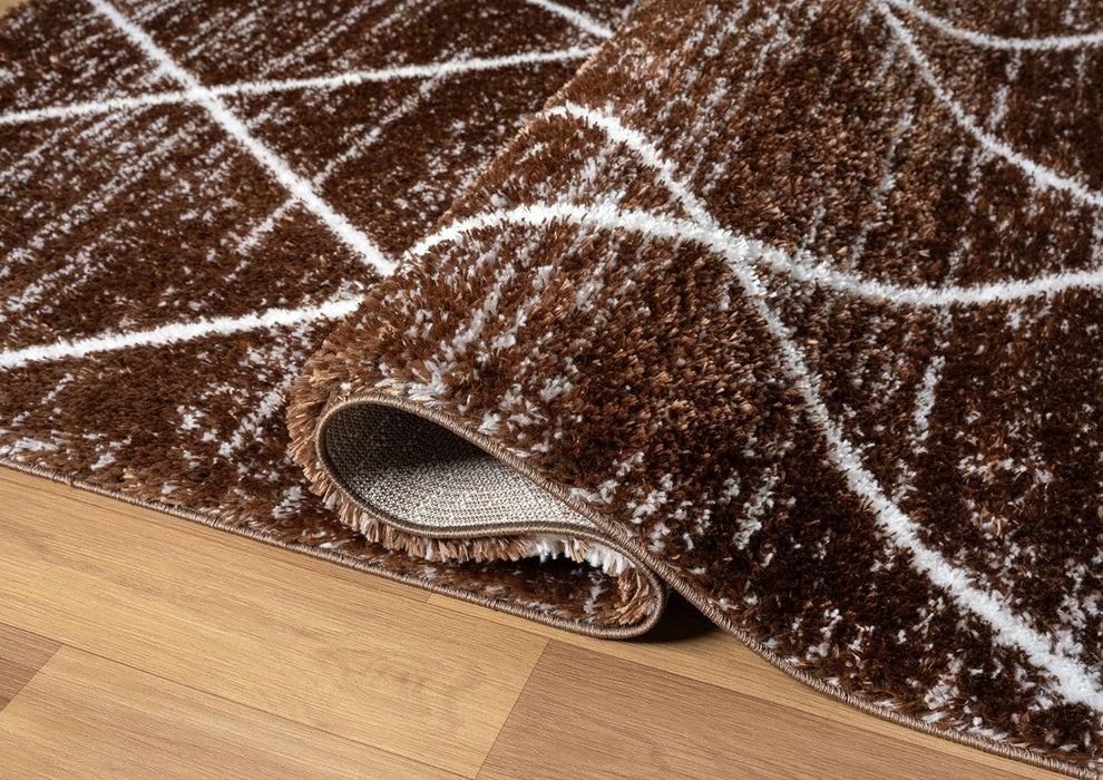 HR Luxurious Moroccan Diamond Shag Rug | Plush 1-Inch-High Pile Soft & Durable Area Rug  #26222