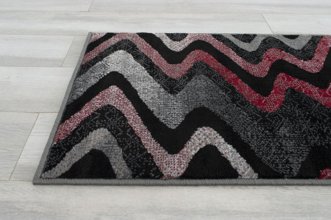 Abstract Area Rug Modern Zigzag Wave #66