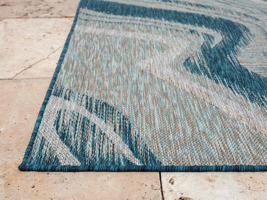 HR Waterproof Ocean Pattern Abstract Outdoor Rug - Stain and Fade-Resistant-#1661