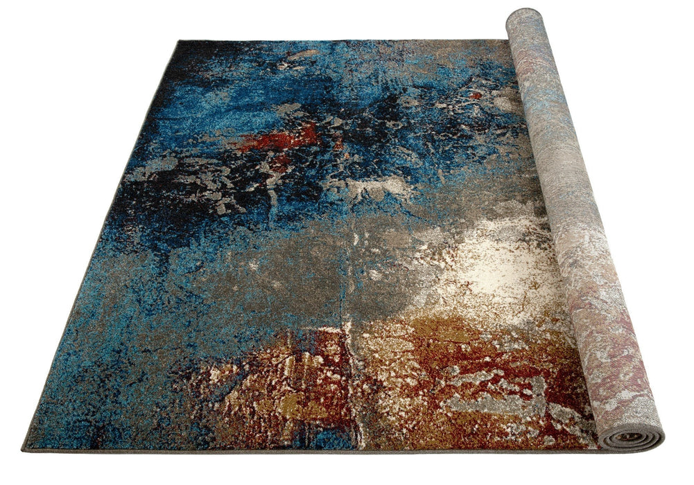 Galaxy Design Rugs Turquoise Burgundy #95