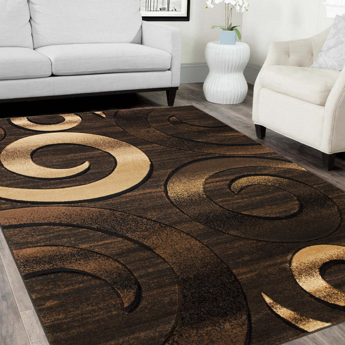 Swirls Hand Carved Area Rug #16