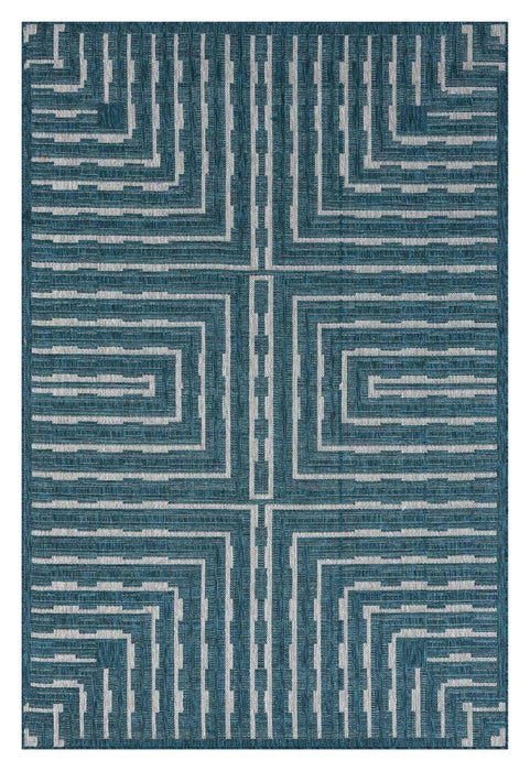 HR Waterproof Geometric Striped Outdoor Rug: Stain/Fade-Resistant #1667