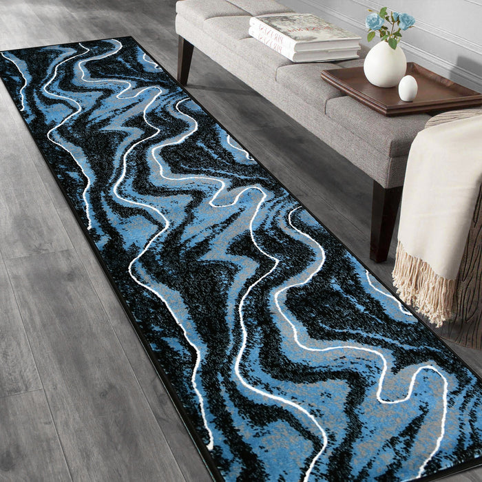 Contemporary Abstract Area Rugs Marble Pattern #296