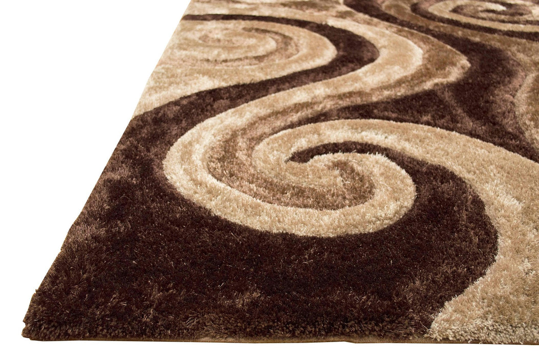 3-D Hand Curved Shaggy Rug #05