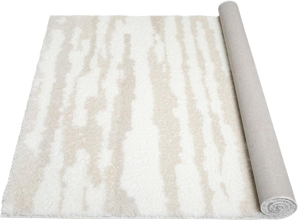 HR Modern Abstract Shag Area Rug Luxurious Soft Plush Texture for Contemporary Home Decor, #26224