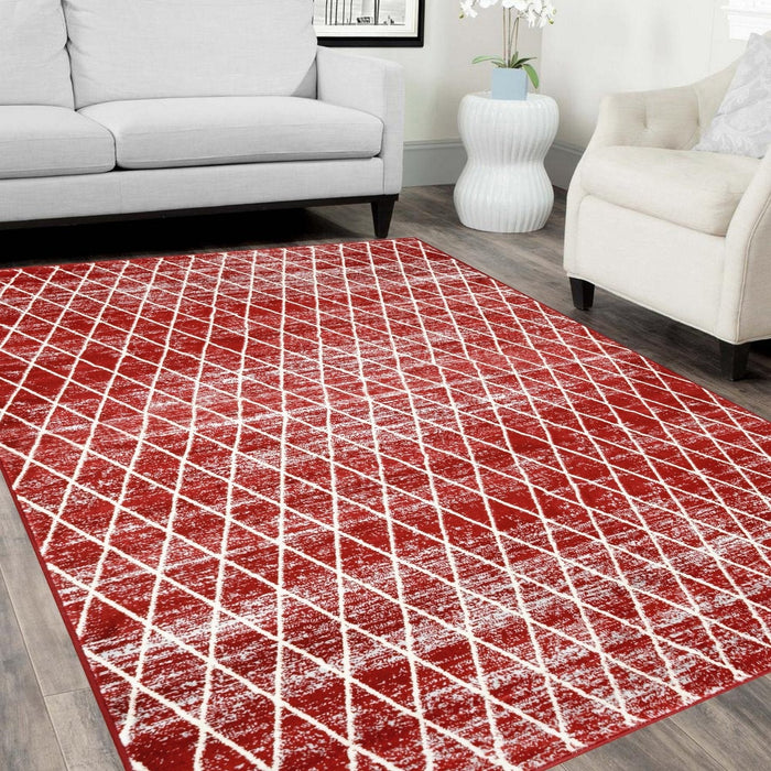 Moroccan Trellis/Diamond Pattern Area Rug #81