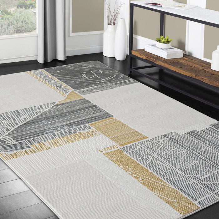 HR Premium Super Soft Polyester Abstract Area Rug #456