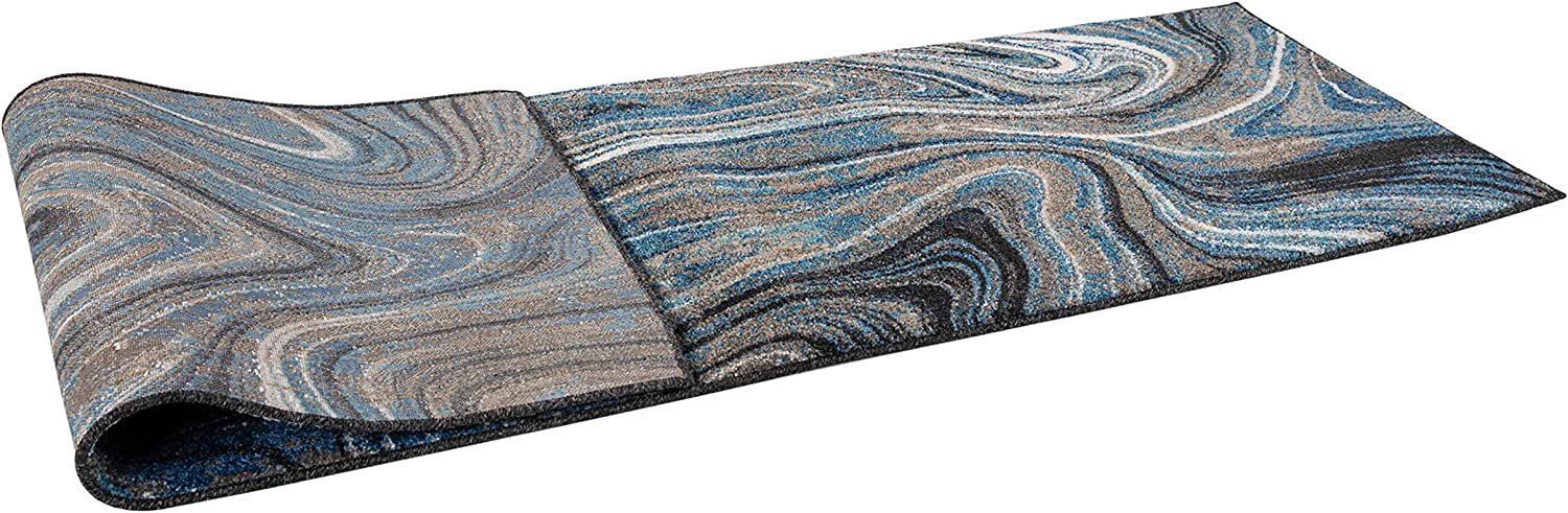 Marble Rugs Grey Blue Multi Color Abstract #77