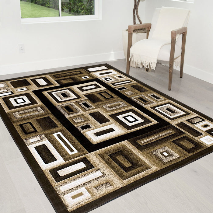 Frame/Boxy/Cube Pattern-Shed Free Rug