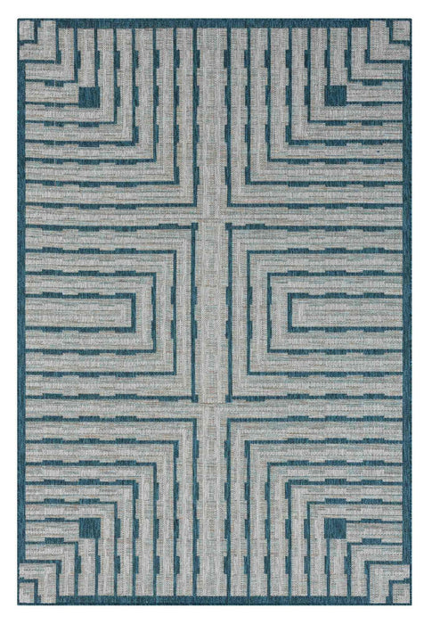 HR Waterproof Geometric Striped Outdoor Rug: Stain/Fade-Resistant #1667