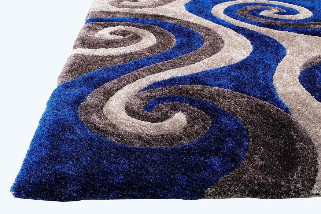 3-D Hand Curved Shaggy Rug #05