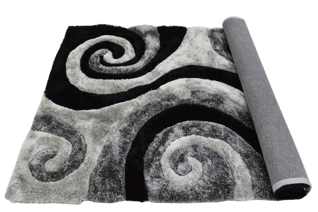 3-D Hand Curved Shaggy Rug #05