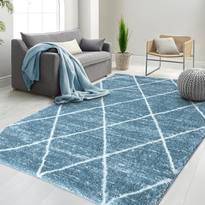 HR Luxurious Moroccan Diamond Shag Rug | Plush 1-Inch-High Pile Soft & Durable Area Rug  #26222