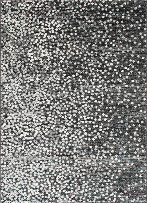 Silver/Ash Gray  Polka Dot Pattern Fashion Rug (7x10 feet)