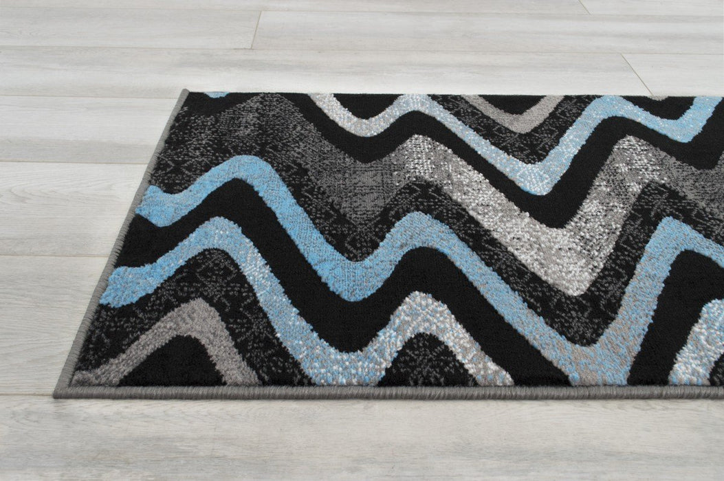 Abstract Area Rug Modern Zigzag Wave #66