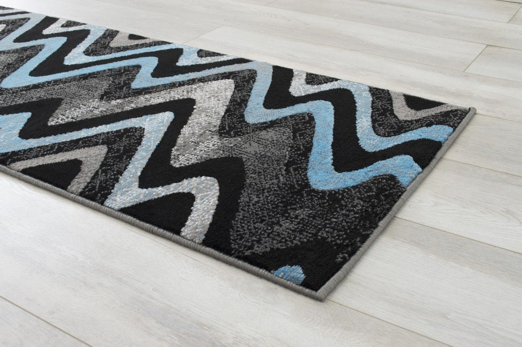 Abstract Area Rug Modern Zigzag Wave #66