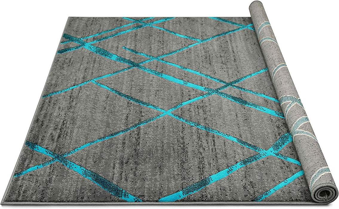 Diamond Pattern Contemporary Abstract Area Rug