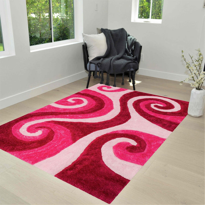 3-D Hand Curved Shaggy Rug #05