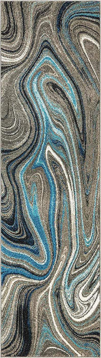 Marble Rugs Grey Blue Multi Color Abstract Livingroom #77