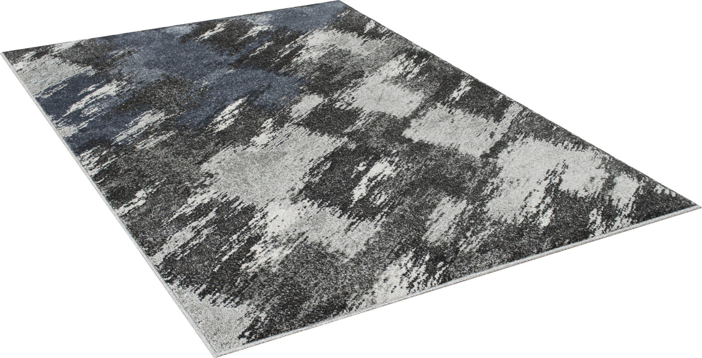 Silver/Ash Gray – Storm/Brush Pattern Fashion Rug (7x10 feet)