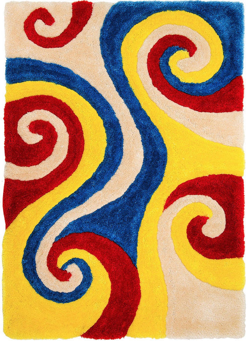 3-D Hand Curved Shaggy Rug #05