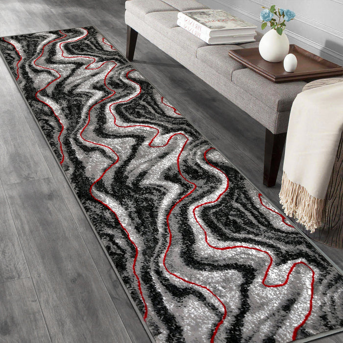 Contemporary Abstract Area Rugs Marble Pattern #296