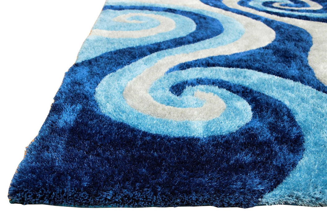 3-D Hand Curved Shaggy Rug #05