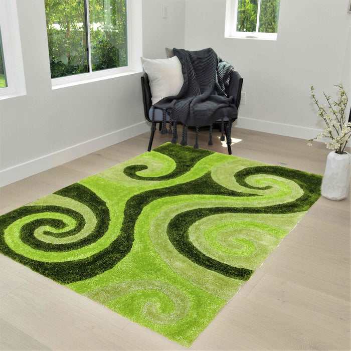 3-D Hand Curved Shaggy Rug #05