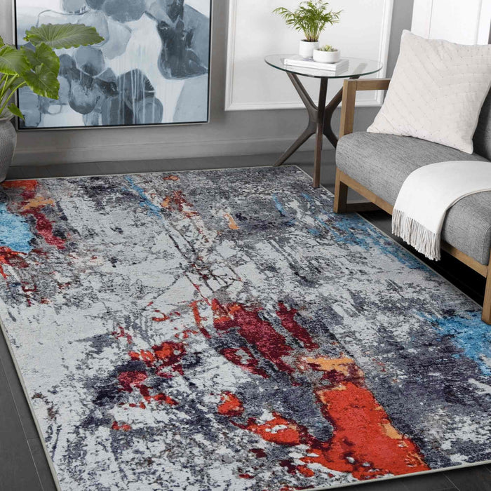 HR Abstract Area Rug - Non-Slip Rubber Backing, Polyester #1103