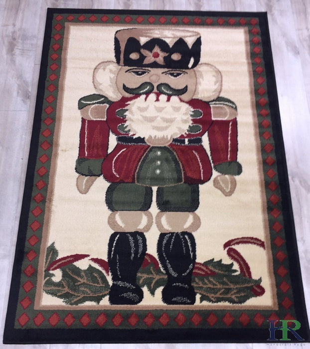 HR Nutcracker Rug Red Holiday Rugs (Approximately 3 ft. by 5 ft.)